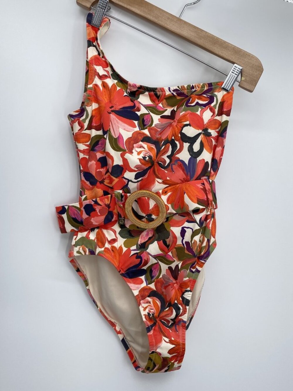 Hutch Womens One-Piece Swim Suit Multicolor Size S Bea Slip-On One Shoulder